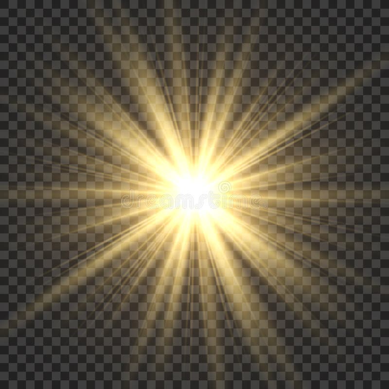 现实太阳光芒 黄色太阳光芒焕发摘要亮光光线影响starburst sbeam阳光发光的被隔绝的图象 向量例证